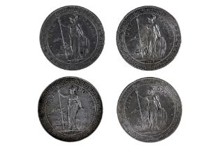 A GROUP OF GREAT BRITAIN BRITISH TRADE DOLLARS (4)