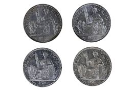 FRENCH INDOCHINA PIASTRE 1921 H, 1922 H, 1924 A, 1926 A (4)