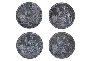 FRENCH INDOCHINA PIASTRE 1900 A, 1901 A, 1902 A, 1903 A (4)