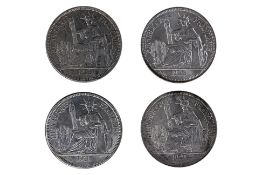 FRENCH INDOCHINA PIASTRE 1921, 1921 H, 1922, 1922 H (4)