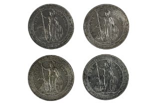 A GROUP OF GREAT BRITAIN BRITISH TRADE DOLLARS (4)