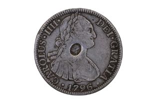 MEXICO 8 REALES 1796 GEORGE III COUNTERMARK