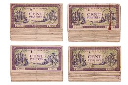 A LARGE GROUP OF FRENCH INDOCHINA 100 PIASTRES