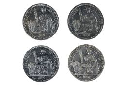 FRENCH INDOCHINA PIASTRE 1893 A, 1894 A, 1895 A, 1896 A (4)
