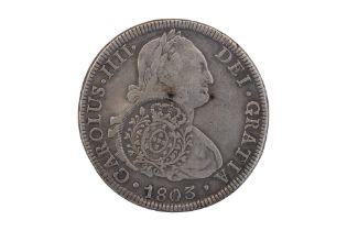 BOLIVIA 8 REALES 1803 BRAZIL COUNTERMARK