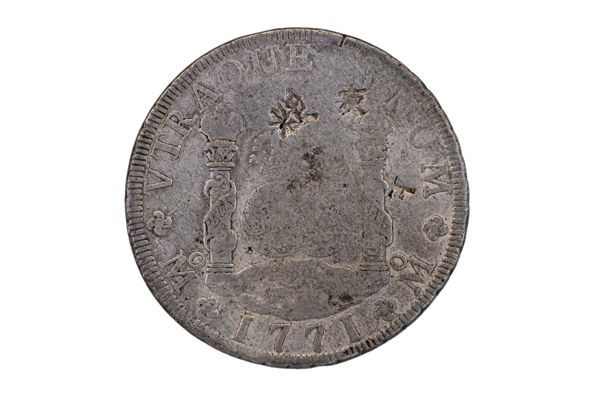 MEXICO 8 REALES PILLAR 1771 CHINESE COUNTERMARKS - Image 2 of 2
