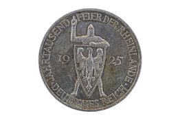 GERMANY WEIMAR RHINELAND 5 REICHSMARK 1925 E