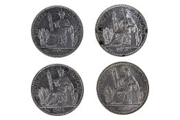 FRENCH INDOCHINA PIASTRE 1903 A, 1905 A, 1908 A (4)