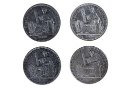 FRENCH INDOCHINA PIASTRE 1898 A, 1899 A, 1900 A, 1903 A (4)