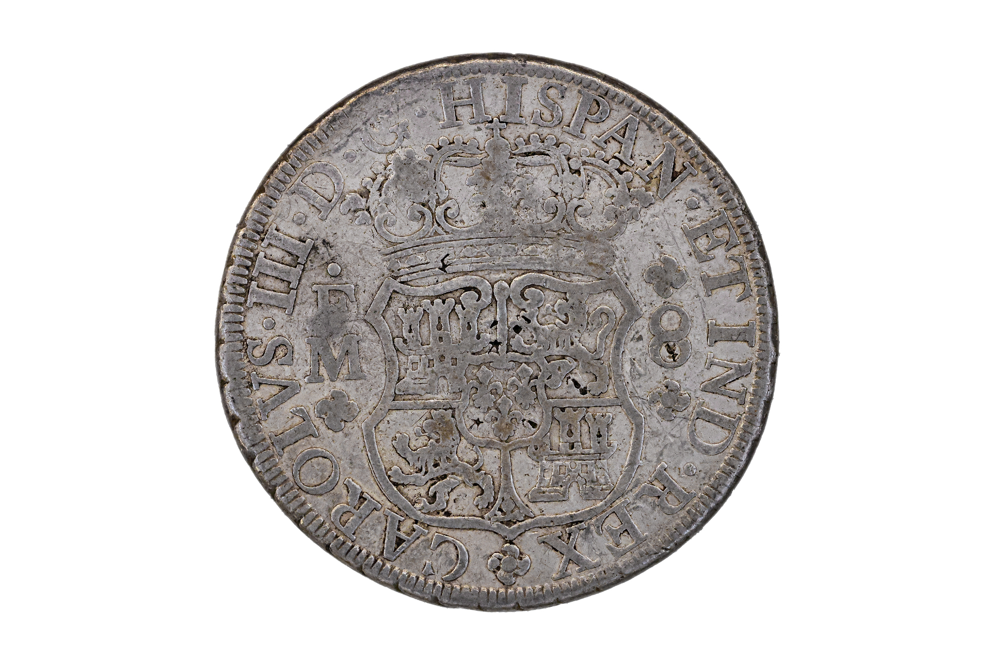 MEXICO 8 REALES PILLAR 1771 CHINESE COUNTERMARKS