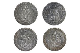 A GROUP OF GREAT BRITAIN BRITISH TRADE DOLLARS (4)