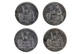 FRENCH INDOCHINA PIASTRE 1903 A, 1906 A, 1908 A, 1913 A (4)