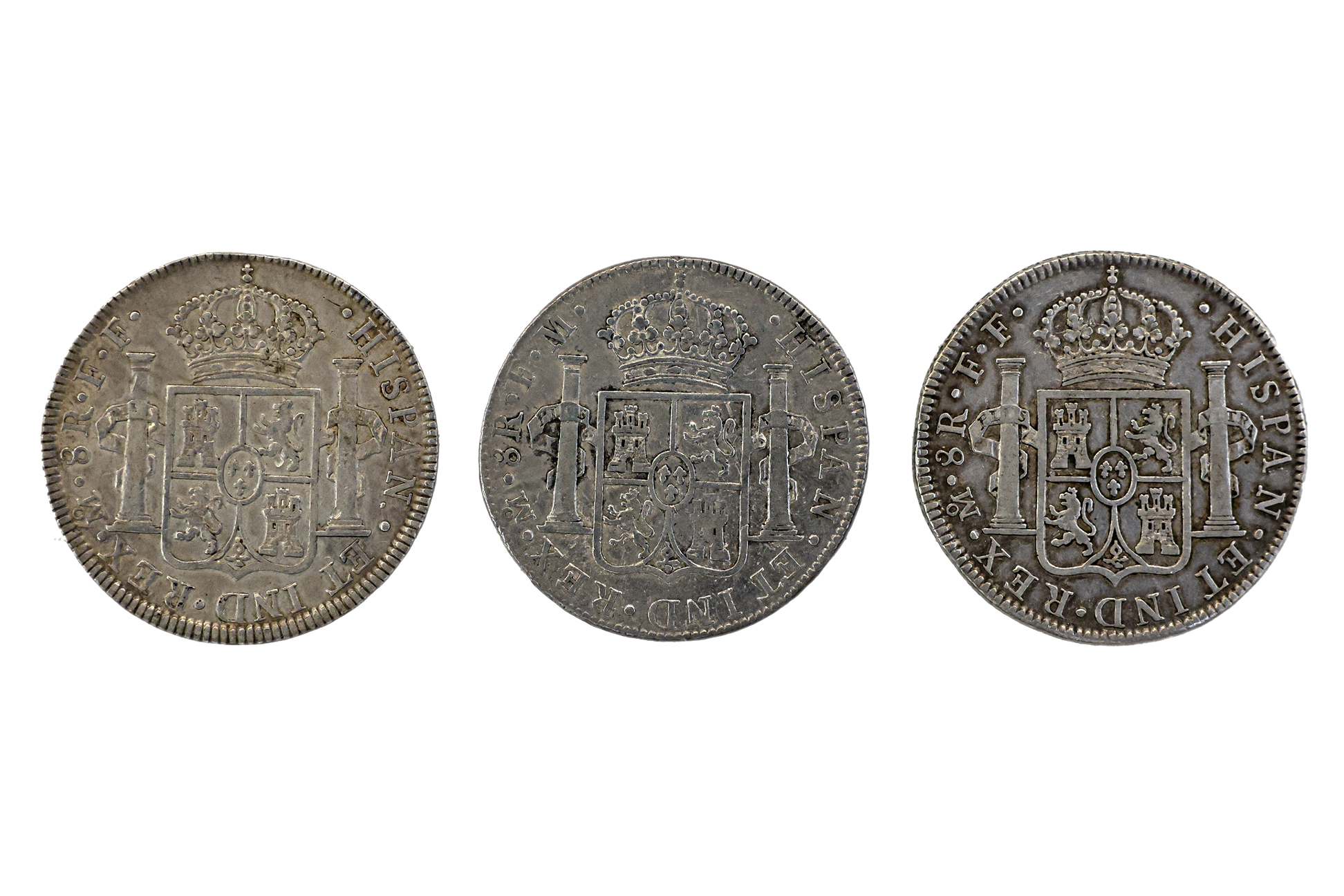 MEXICO 8 REALES 1777, 1779, 1780 (3) - Image 2 of 2