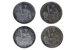 FRENCH INDOCHINA PIASTRE 1900 A, 1903 A, 1906 A (4)