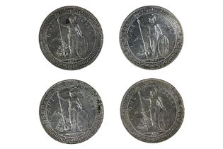 A GROUP OF GREAT BRITAIN BRITISH TRADE DOLLARS (4)