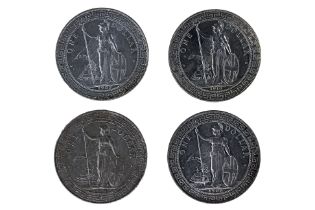 A GROUP OF GREAT BRITAIN BRITISH TRADE DOLLARS (4)