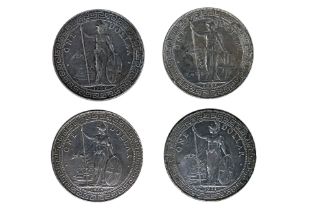 A GROUP OF GREAT BRITAIN BRITISH TRADE DOLLARS (4)