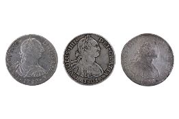 MEXICO 8 REALES 1789 1801, 1806 (3)