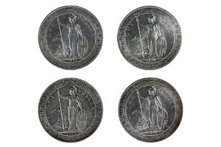 A GROUP OF GREAT BRITAIN BRITISH TRADE DOLLARS (4)