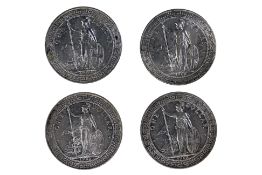 A GROUP OF GREAT BRITAIN BRITISH TRADE DOLLARS (4)