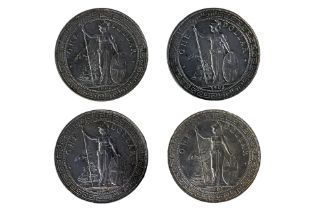 A GROUP OF GREAT BRITAIN BRITISH TRADE DOLLARS (4)