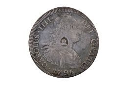 BOLIVIA 8 REALES 1795 GEORGE III COUNTERMARK