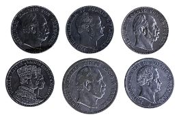 A GROUP OF GERMANY PRUSSIA COINS 1831,1860, 1861, 1871, 1876
