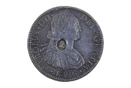 MEXICO 8 REALES 1796 GEORGE III COUNTERMARK