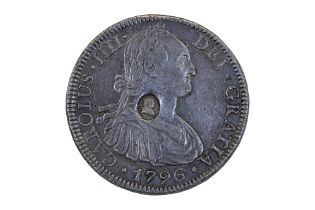 MEXICO 8 REALES 1796 GEORGE III COUNTERMARK