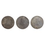 MEXICO 8 REALES 1801, 1802, 1804 (3)