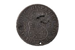 MEXICO 8 REALES PILLAR 1735 (HOLED)