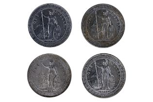 A GROUP OF GREAT BRITAIN BRITISH TRADE DOLLARS (4)