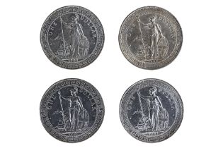 A GROUP OF GREAT BRITAIN BRITISH TRADE DOLLARS (4)