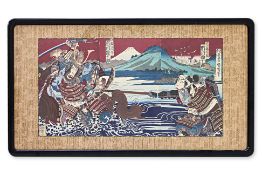 A JAPANESE TRIPTYCH WOODBLOCK PRINT