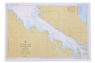 A LARGE NAUTICAL CHART OF THE MALACCA STRAIT