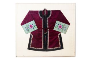 A CHINESE EMBROIDERED SILK JACKET