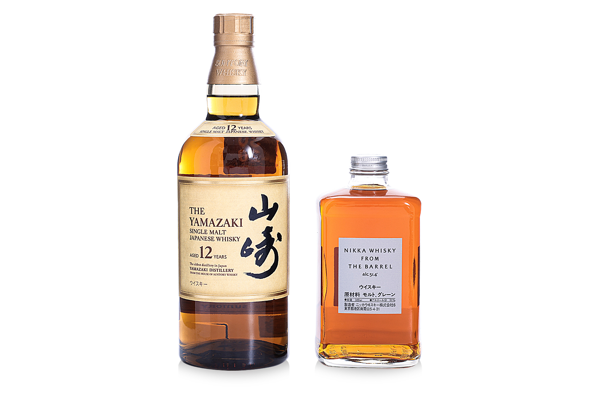 THE YAMAZAKI 12 YRS SINGLE MALT WHISKY AND NIKKA WHISKY