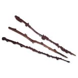 THREE CHINESE ROOTWOOD WALKING STICKS