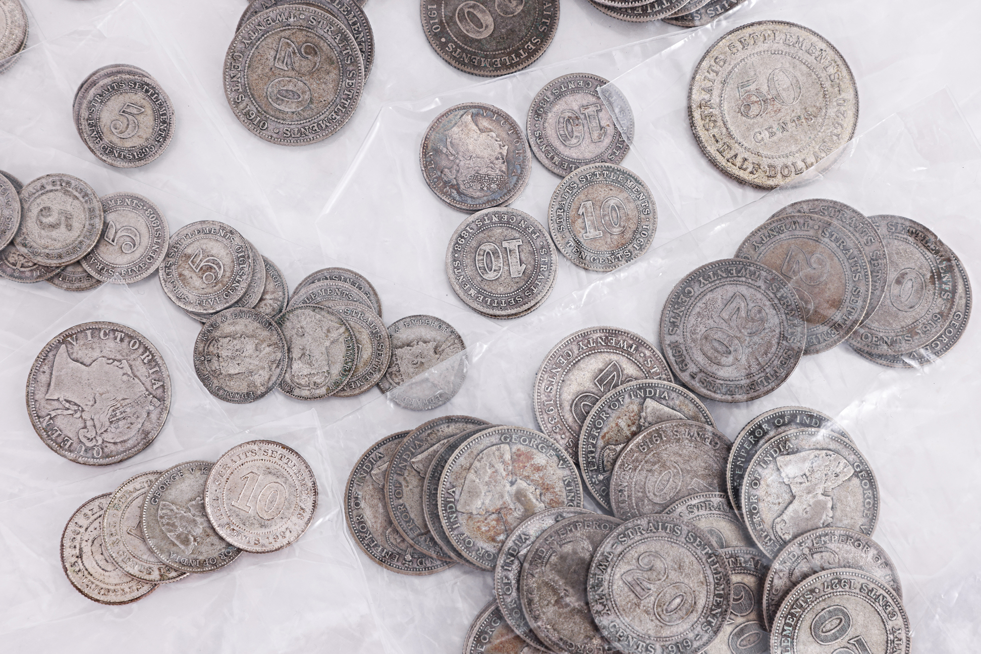 A LARGE GROUP OF STRAITS SETTLEMENTS COINS - Image 2 of 3