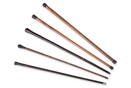 A GROUP OF FIVE WALKING CANES