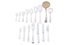 AN ENGLISH SILVER PLATED COBURG PATTERN CUTLERY SERVICE