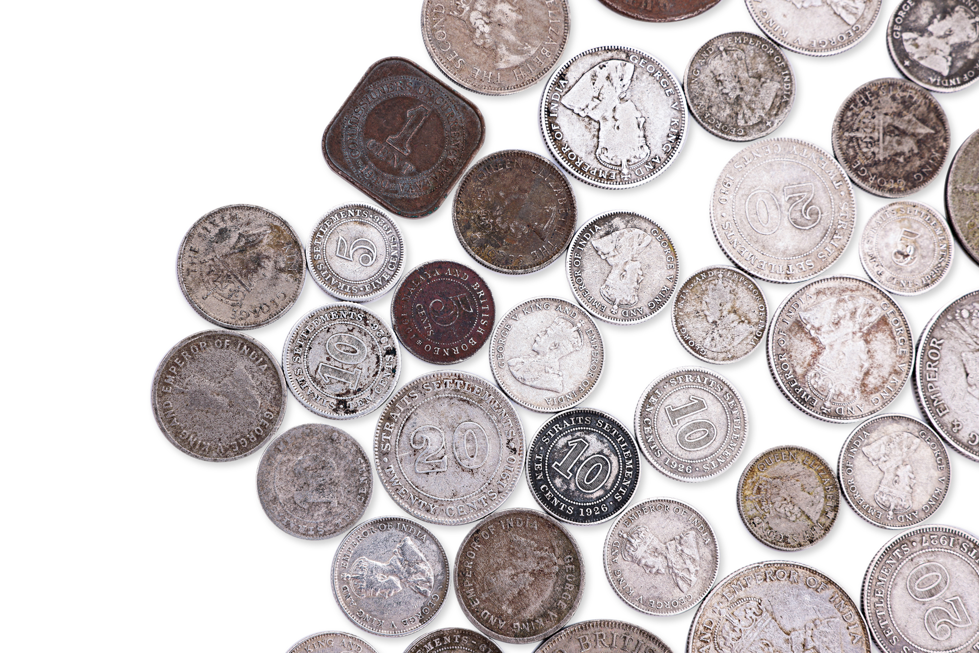 A GROUP OF MALAYA, B. BORNEO & STRAITS SETTLEMENTS COINS - Image 3 of 3