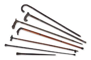 A GROUP OF SEVEN ASSORTED WALKING STICKS