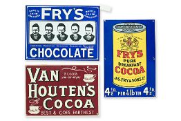 A GROUP OF THREE REPRODUCTION ENAMEL ADVERTISING SIGNS