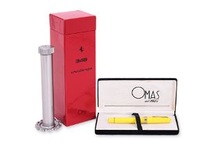 TWO FERRARI PENS BY OMAS INCLUDING FOUNTAIN AND ROLLING BALL