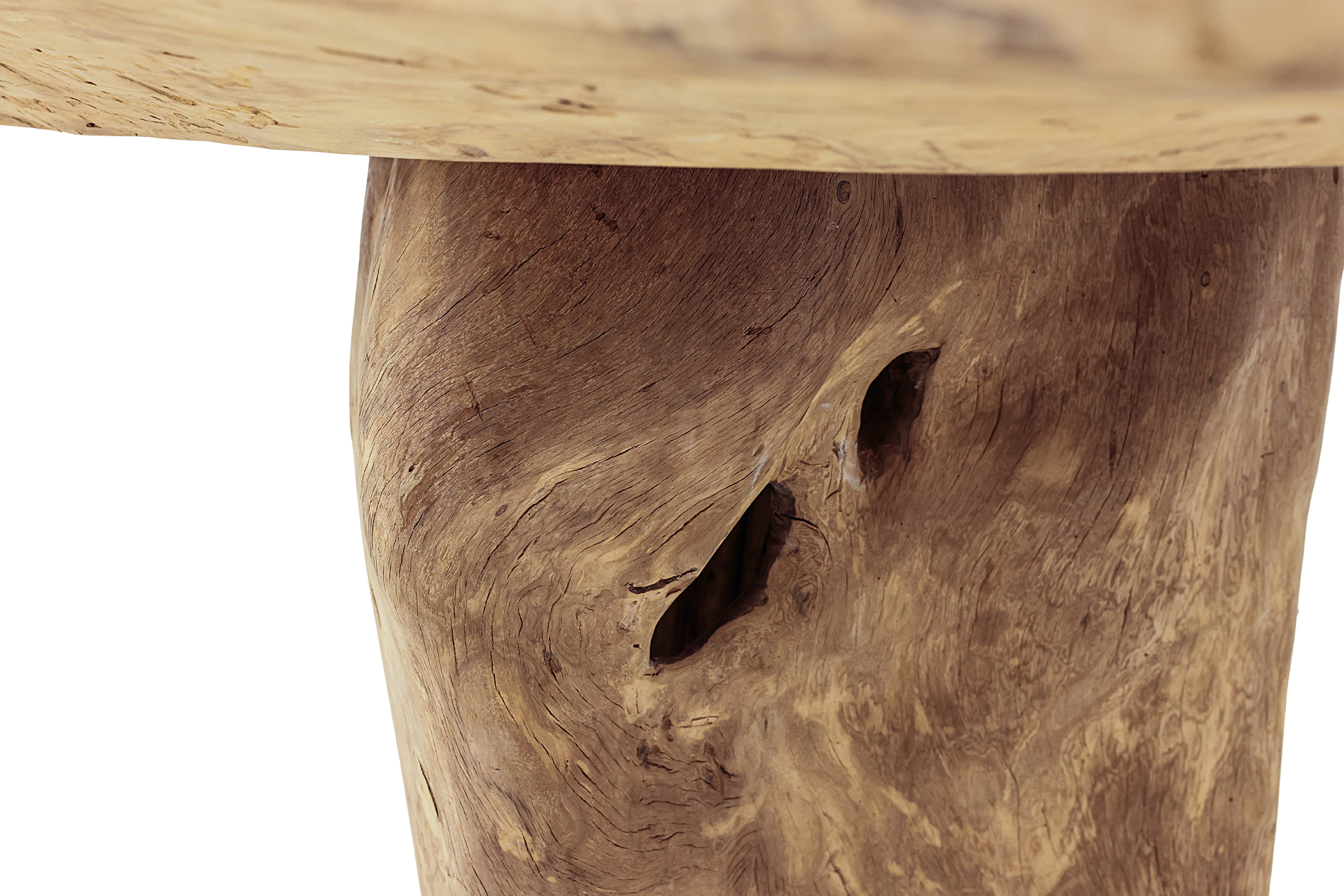 A FREE-FORM RAW TIMBER DINING TABLE - Image 3 of 3