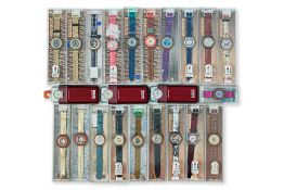 A GROUP OF AUTOMATIC SWATCH WATCHES AND OTHERS