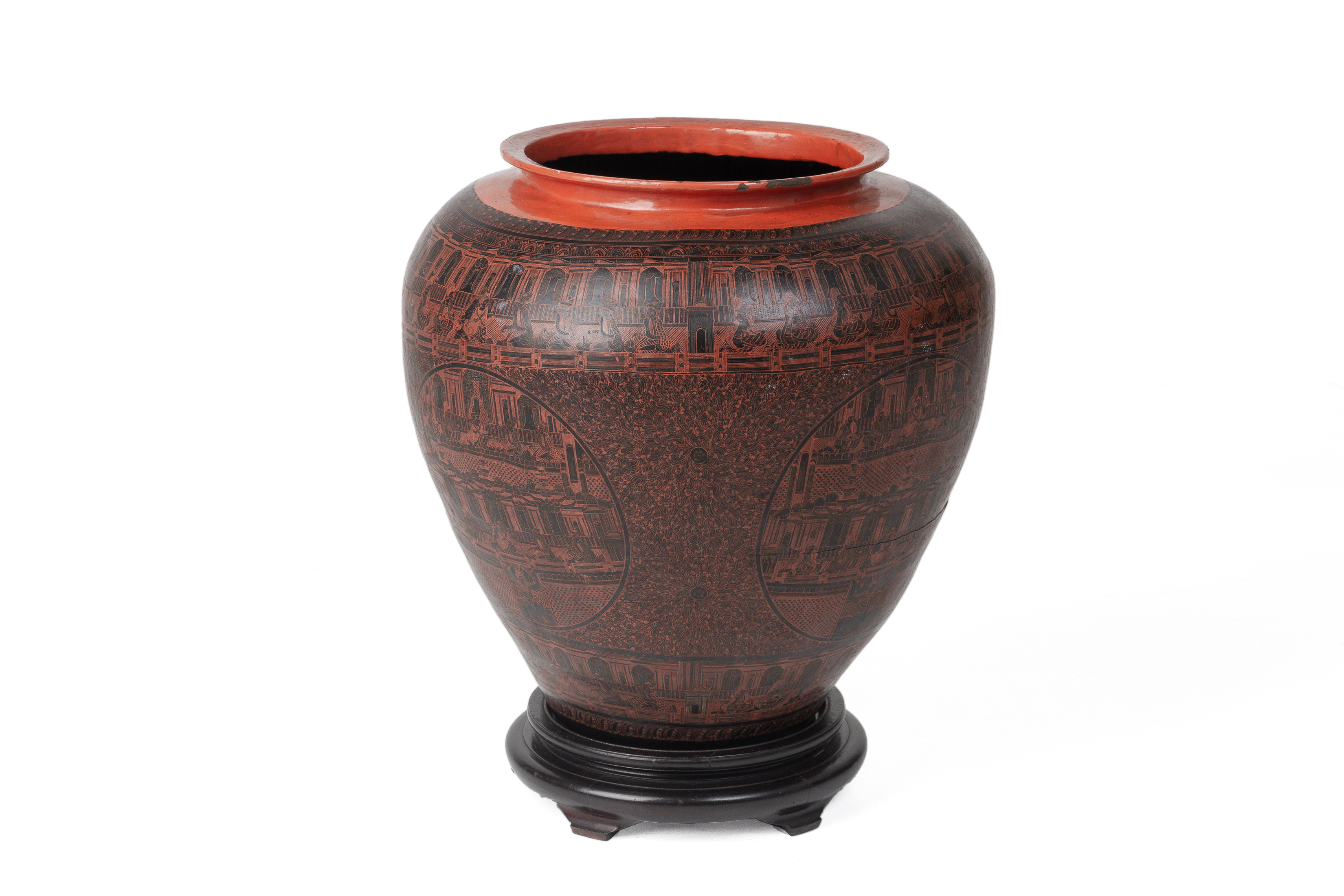 A LARGE SOUTHEAST ASIAN LACQUER JAR - Image 2 of 3