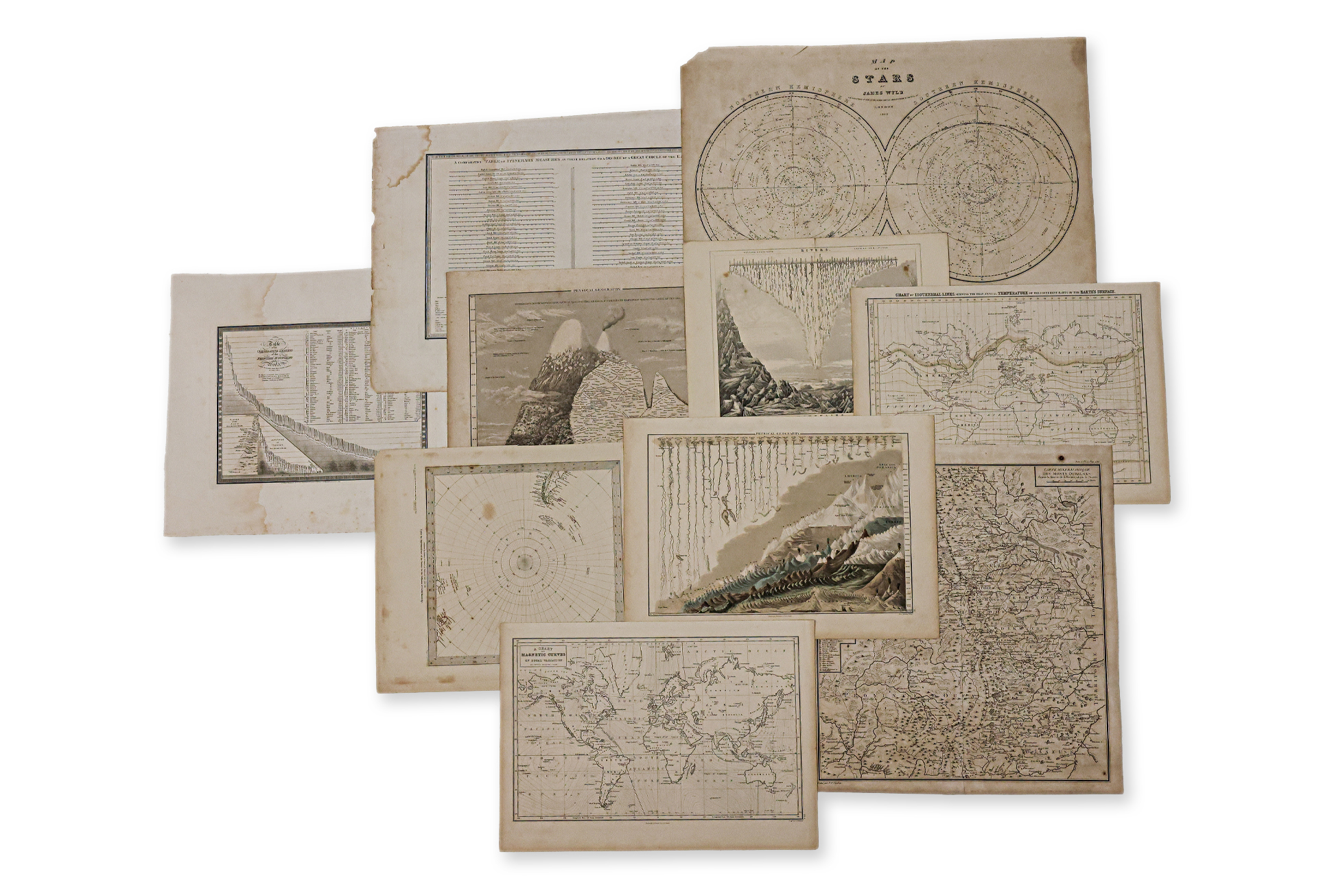 A GROUP OF 19TH CENTURY SCIENTIFIC MAPS