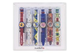 A SWATCH ARTISTS SERIES 1996 FULL SET OF SIX WRISTWATCHES